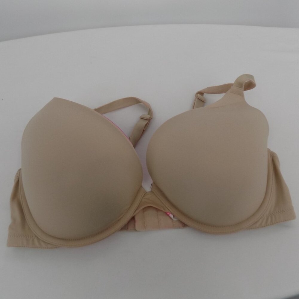 Victorias Secret Pink Wear Everywhere Push-Up Bra 34DD Beige/Nude Pink Pre-Owned